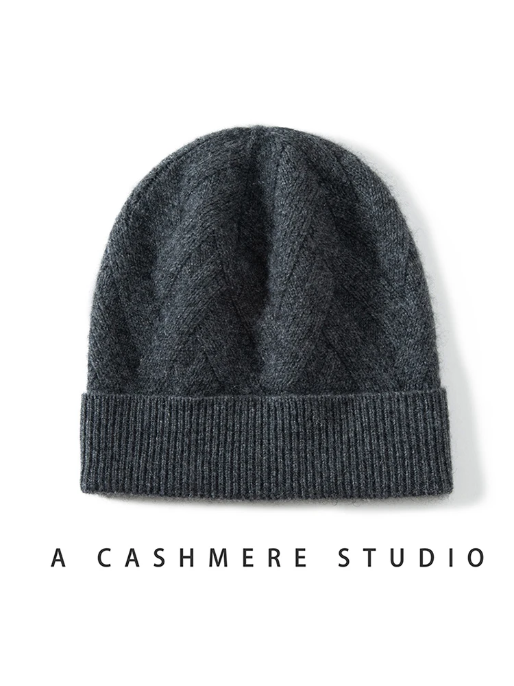 Cashmere Cap Unisex Knitted Beanie High Quality Warm Padded Leisure Hats For Men and Women Winter Outdoor Cashmere Hats
