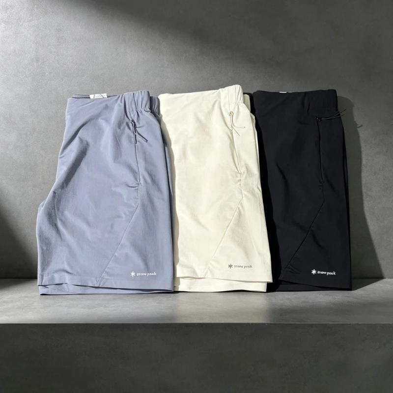 snow peak Summer New Sports Shorts Quick Dry Lightweight Drawstring Loose Casual Outdoo Cycling Running Gym Daily Travel Pants