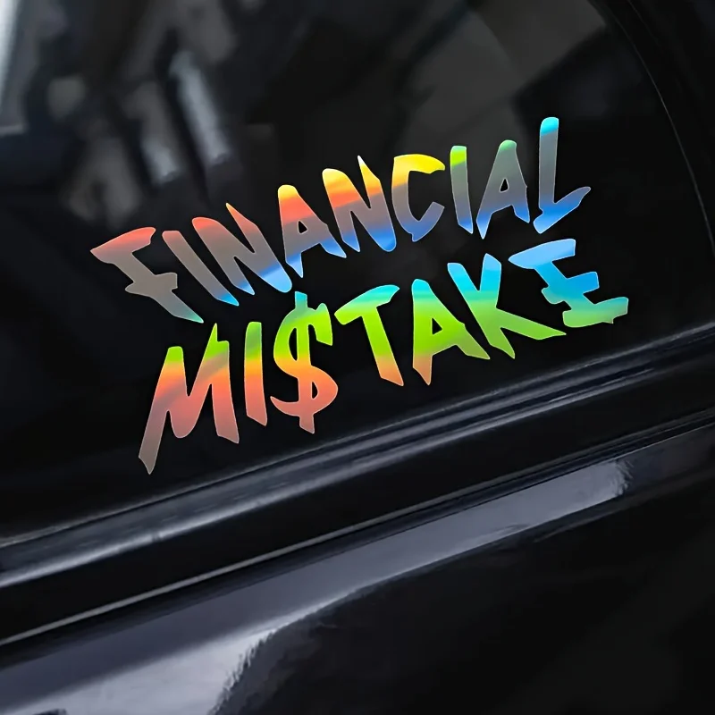 

1 шт., наклейки для мотоциклов FINANCIAL MISTAKE, водонепроницаемые для DIY мотоцикла, топливного бака, скутера, окна автомобиля, самоклеящиеся виниловые наклейки