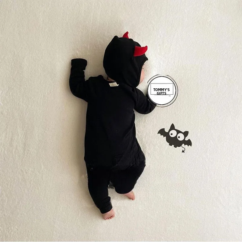 زي تنكري للأطفال لعيد الهالوين، بدلة شيطان للأولاد والبنات، زي أداء للأطفال، زي مسرحي تقليدي من القطن للأولاد الصغار