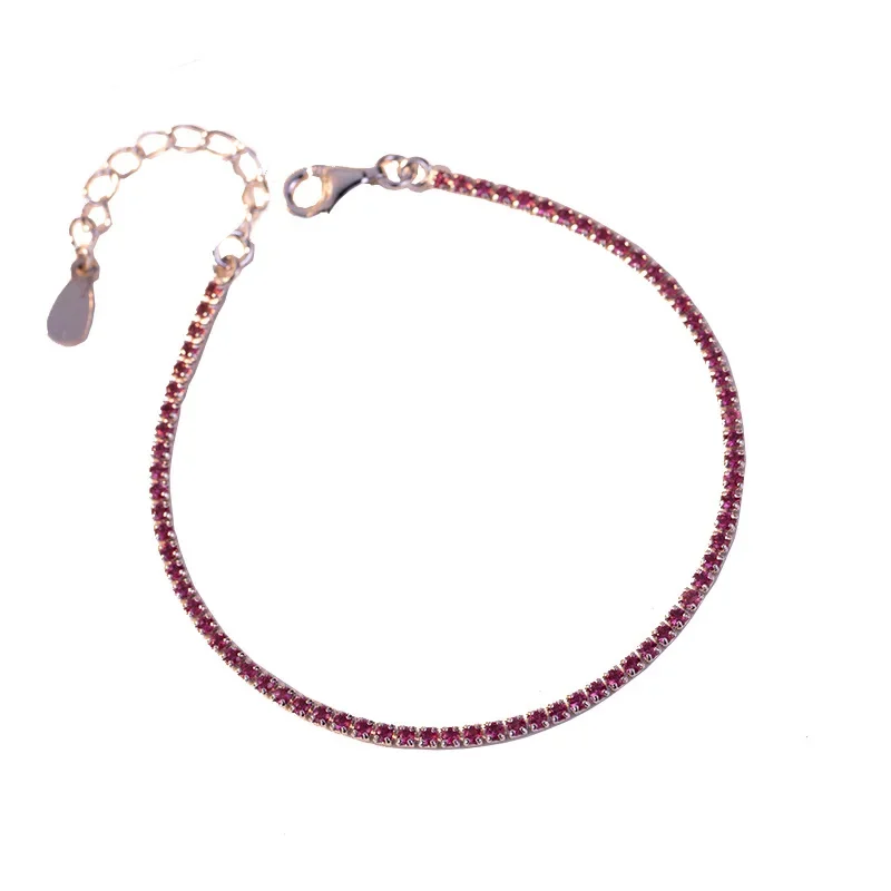 New fashion trend S925 silver inlaid 5A zircon 1.5mm niche design Mori simple cold wind bracelet