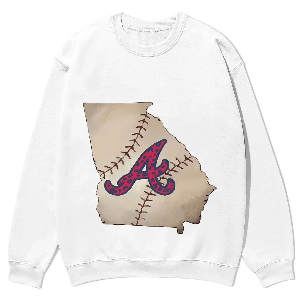 Felpa grafica alla moda dello stato di baseball della Georgia Felpa causale Camicia a maniche lunghe alla moda Colori comfort Felpa unisex