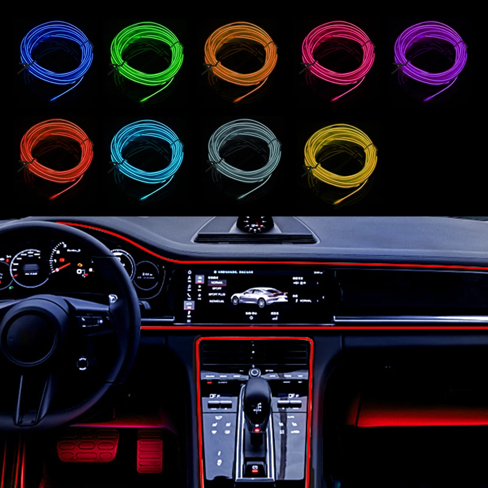 

Car DIY Sticker Interior Decoration LED Cold Light For Volkswagen VW Golf 4 5 6 7 Polo Passat Tiguan Jetta Beetle B5 B6 B7 T4 T5