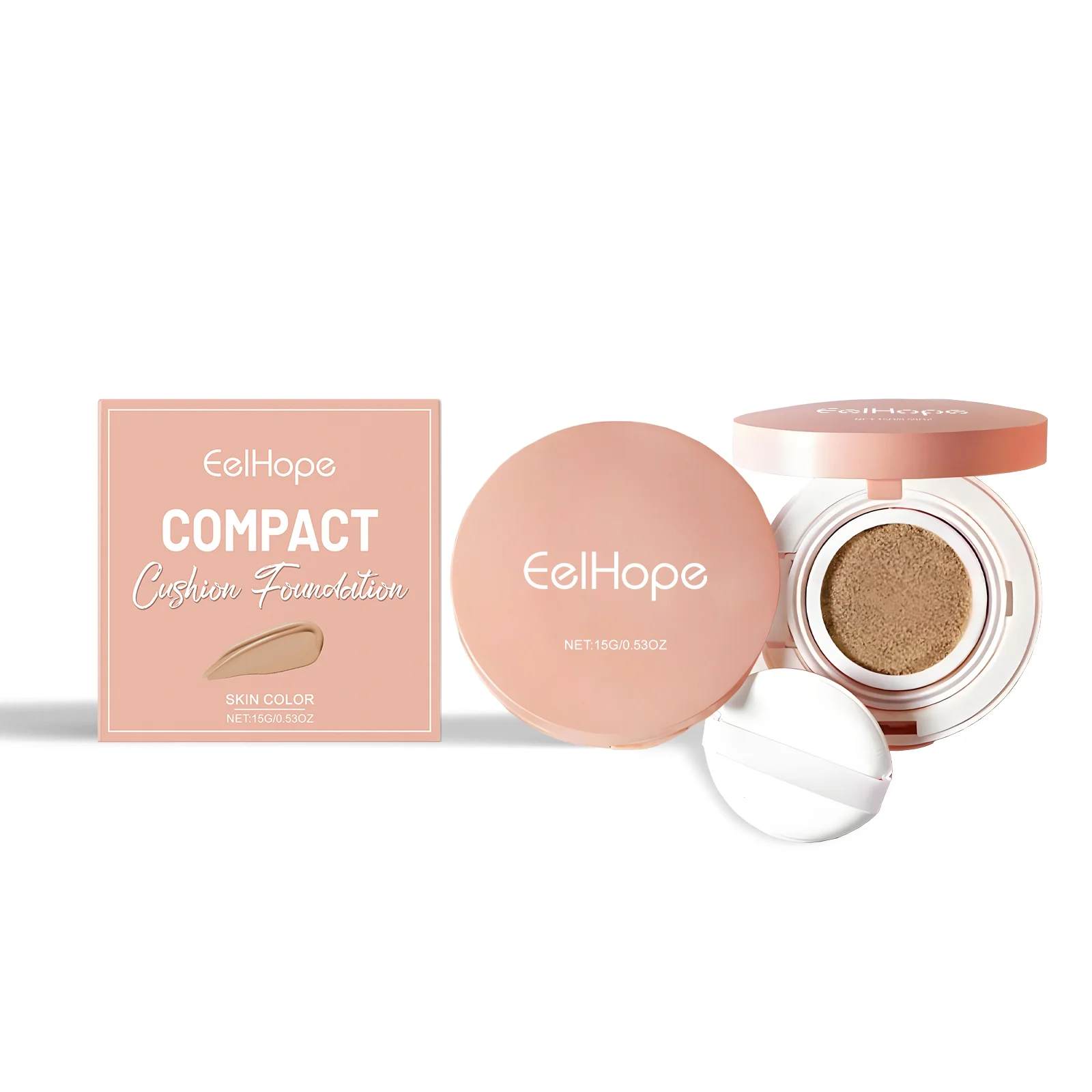 

Eelhope Compact Air Cushion Foundation Skin Tone Natural Lightweight Concealer Durable And Easy To Remove Makeup No Fake