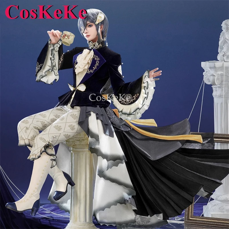 CosKeKe Ciel Phantomhive Cosplay Anime Black Butler Costume Fresh Oyster Skin Handsome Outfit Activity Party Role Play Clothing