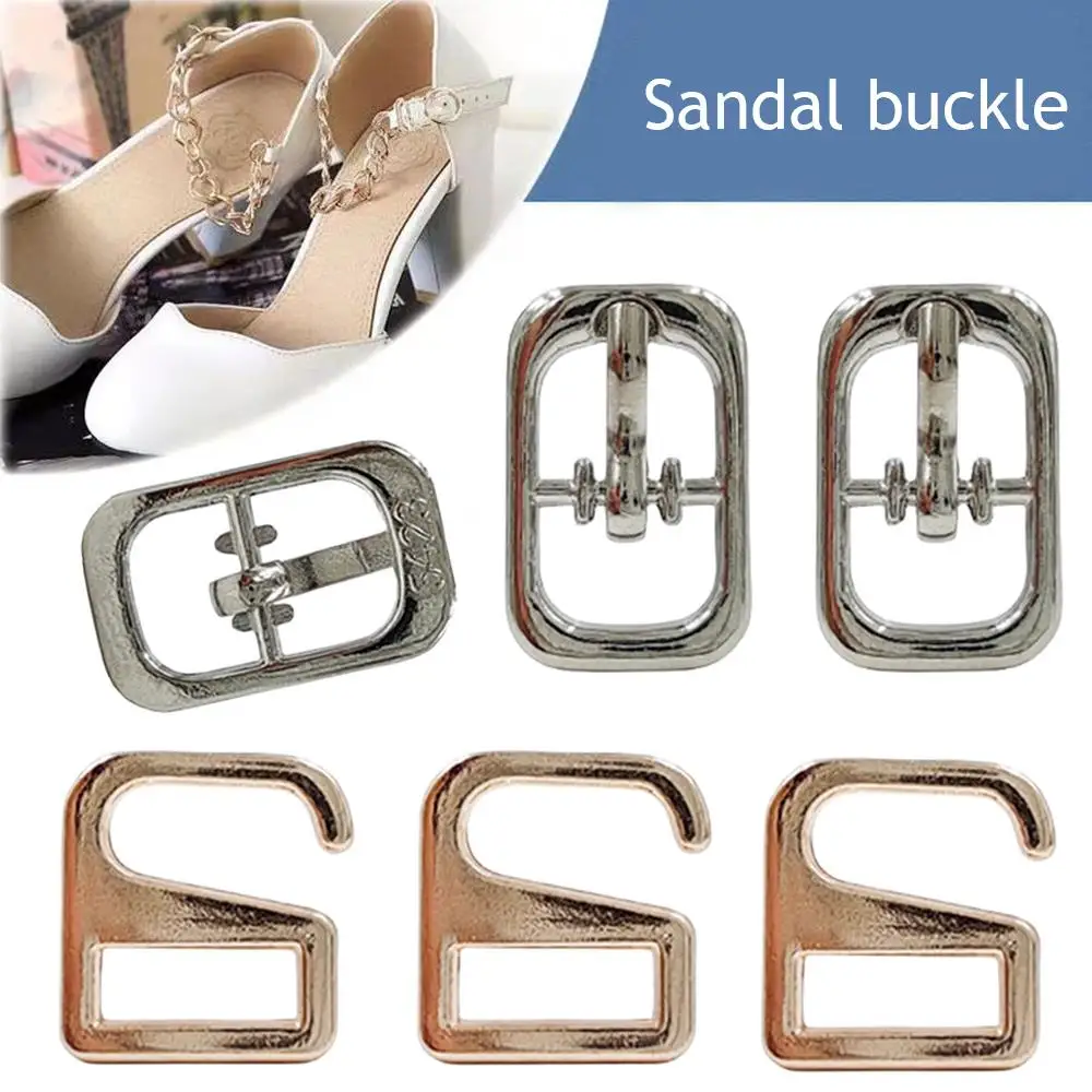 

Sweet Shoelace Buckle Metal Nine-character Hook Sandal High Heel Shoelace Buckle Pin Buckle Summer Spring Decor Shoe Knot