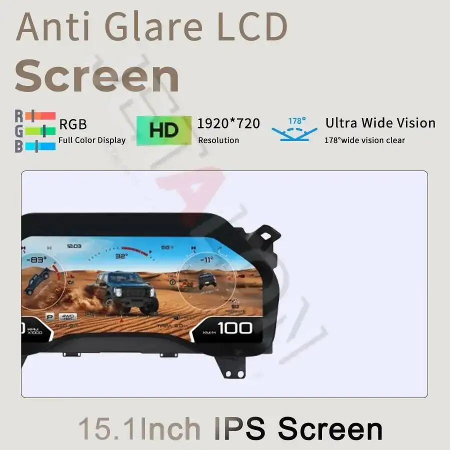 

15.1inch For Ford F 150 F-150 F150 F250 2009-2021 Cluster Speedometer Instrument Panel Virtual Cockpit Car LCD Dashboard Screen