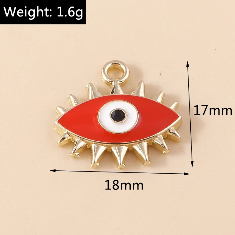 20 Stück Niedliche Emaille-Anhänger mit Bösem Auge und Herz für Schmuckherstellung, Ohrringe, Halsketten, Armbänder, DIY-Bastelbedarf – Detail 11