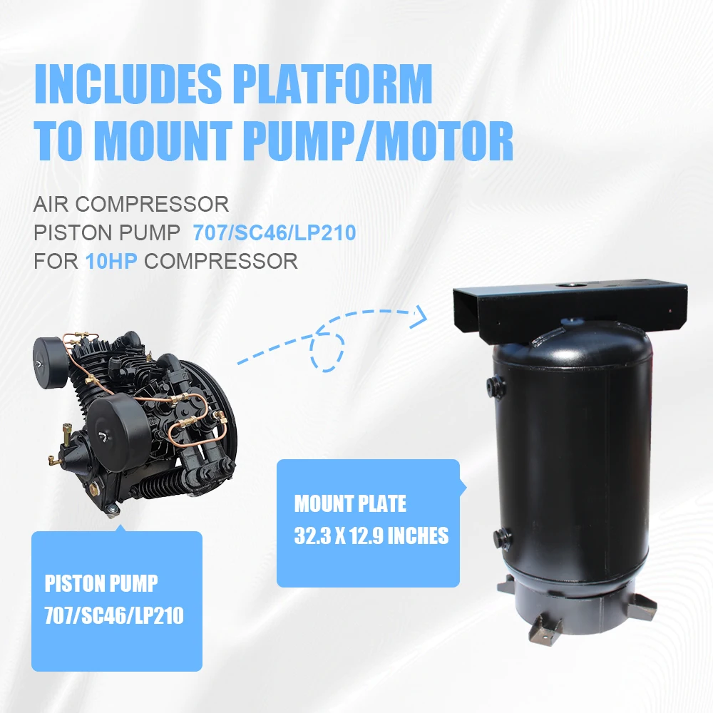 HPDMC 80 Gallon Vertical Air Tank Industrial Air Compressor Receiver Rated for 200 PSI with ASME Coded