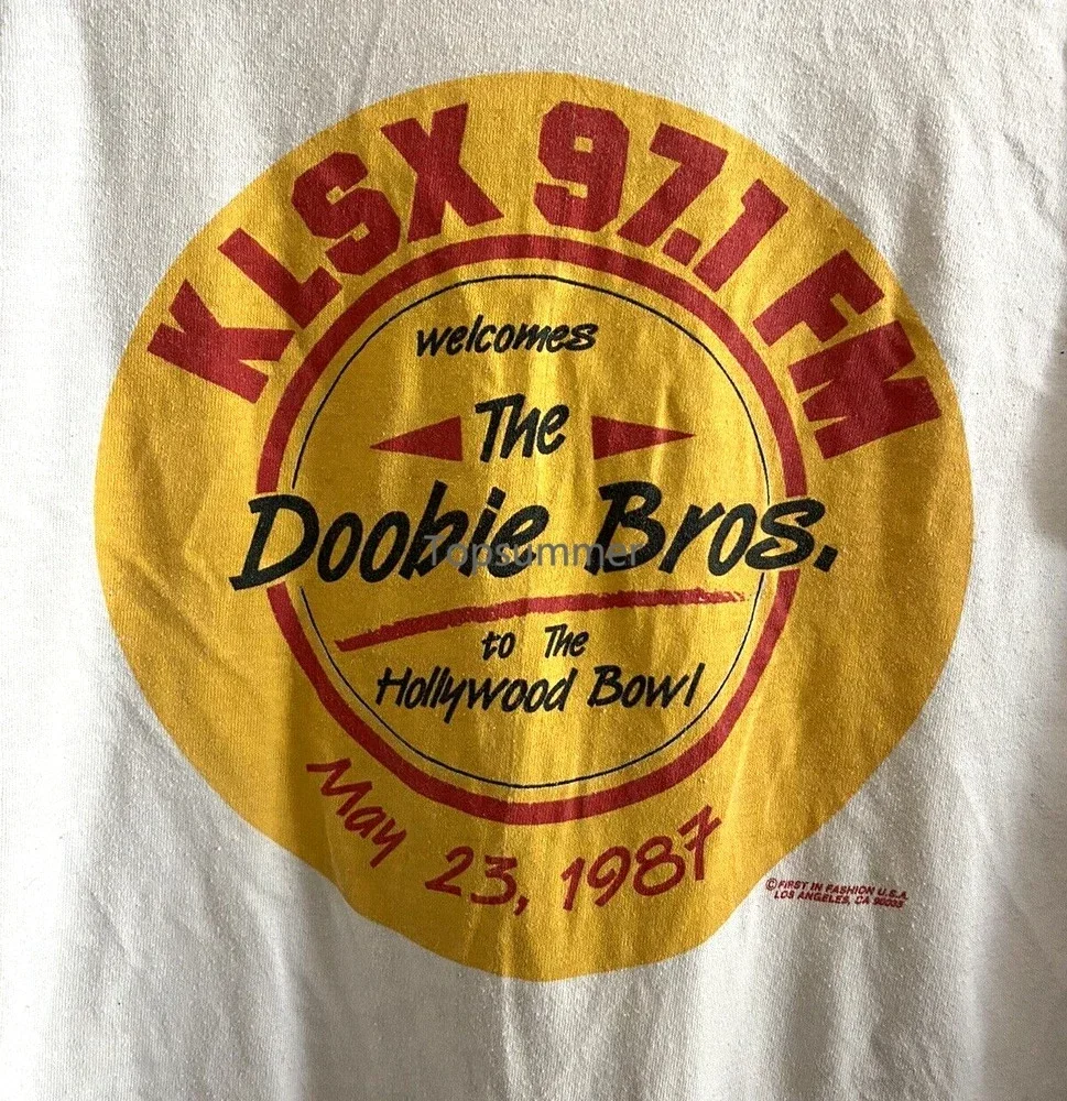 

The Doobie Brothers Original T-Shirt Hollywood Bowl 1987 Klsk Fm