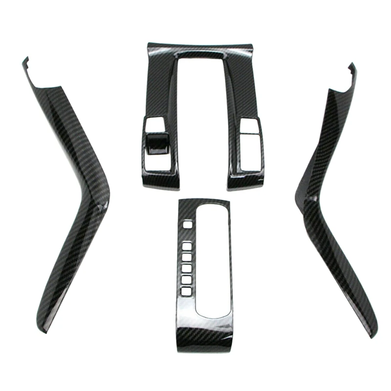 

4Pcs Car Carbon Fiber Style Center Console Shift Panel Cover Trim For Honda Civic 2016-2019