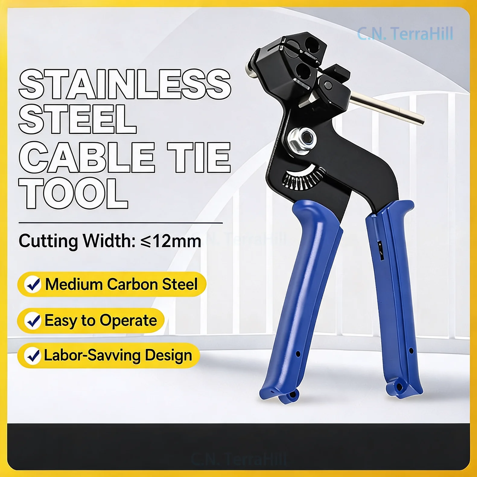 Stainless Steel Cable Tie Tensioner Tool Manual Screw Tightening and Cutting Pliers for Bundling Strapping