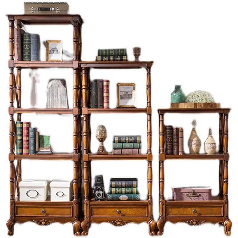 Solid wood shelves Living room items display decorative shelves Multi-layer shelves