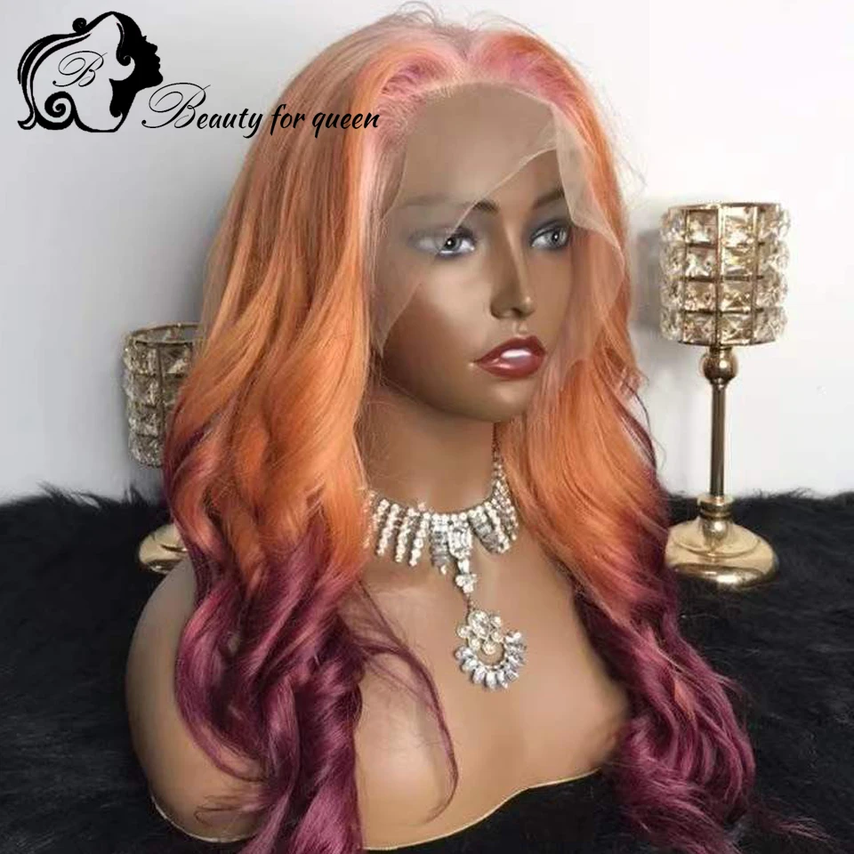 Wig Rambut Asli Tawny 13x4 Lace Frontal, Kepadatan 180%, Wig Rambut Asli Panjang, Wig Rambut Asli 100%, Gadis Cantik Mengenakan Pakaian yang Bagus ﻿
