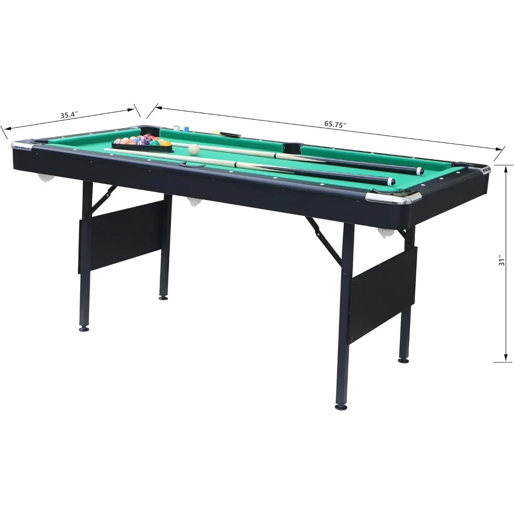 Folding Portable Pool Table,Indoor Game Snooker Table Set for Kids,Adults,Billiard Table with Balls,Cue Sticks,Chalks,Brush