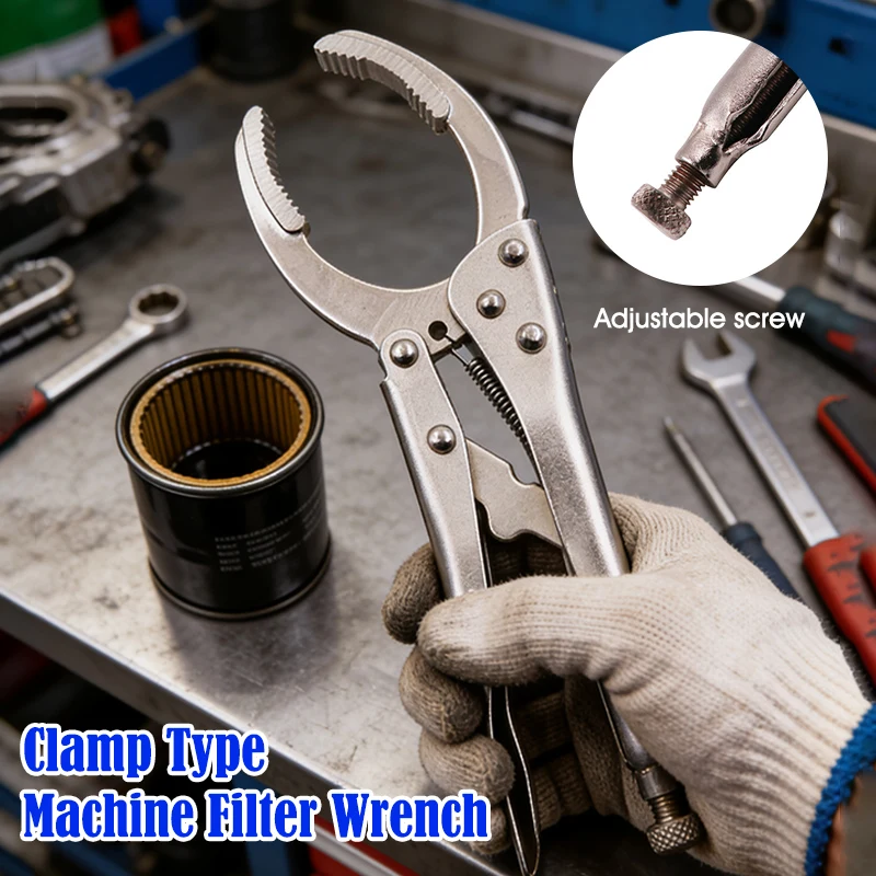 

Clamp Filter Wrench Multi-Function Engine Oil Filter Wrench Alloy Car Adjustable Oil Filter Pliers for Car Engine Filter Repair