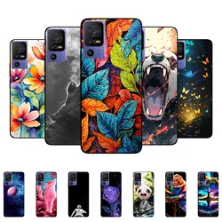 For TCL 40 SE Case 40SE Leaves Panda Soft Silicone Back Cover for TCL 40 SE 6156A T610K T610E Bumper TCL40SE Phone Case