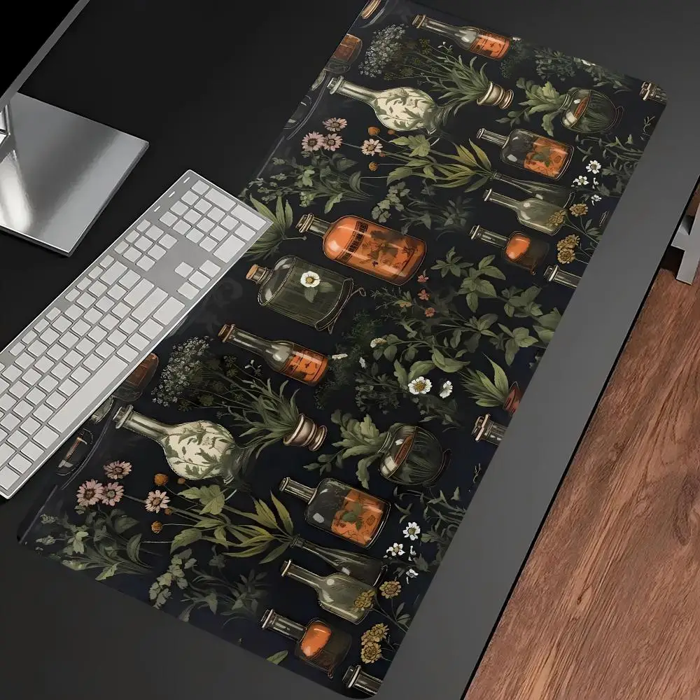 Large Gaming Desk Mat Mouse Pad Desk Pad Mouse pad Mystical Green Plant Computer Laptop Keyboard