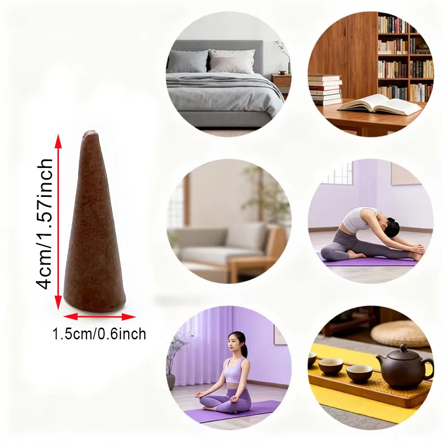 Hochwertige weiße Moschus-Räucherkegel – 17/51 Stück in einem exquisiten Glas, die ein warmes und spirituelles Aroma verströmen, einen einzigartigen Moment der Ruhe schaffen, Ihre täglichen Rituale bereichern und sich perfekt für Yoga, Meditation, Lesen und als Dekoration für das Homeoffice eignen – das perfekte Souvenir für Thanksgiving, Weihnachten, Halloween, Valentinstag, Ramadan und Abschlussfeiern. – Detail 3