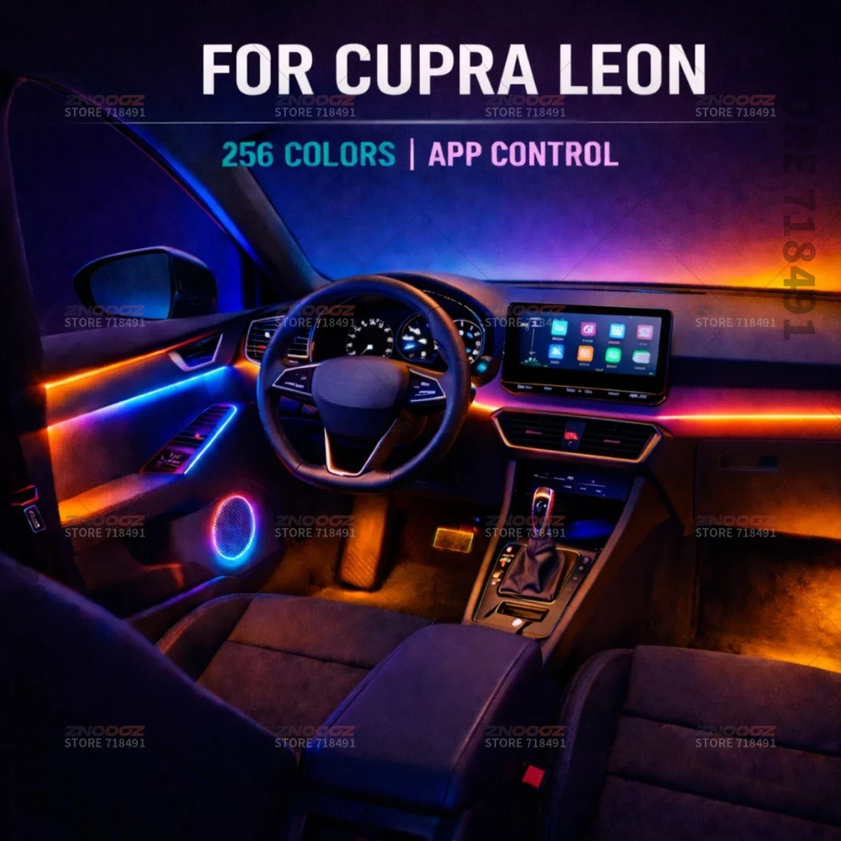 For CUPRA Leon 22in1 RGB Car Interior Acrylic Car Ambient Lights RGB Hidden Acrylic Strip Decoration Atmosphere Accessories
