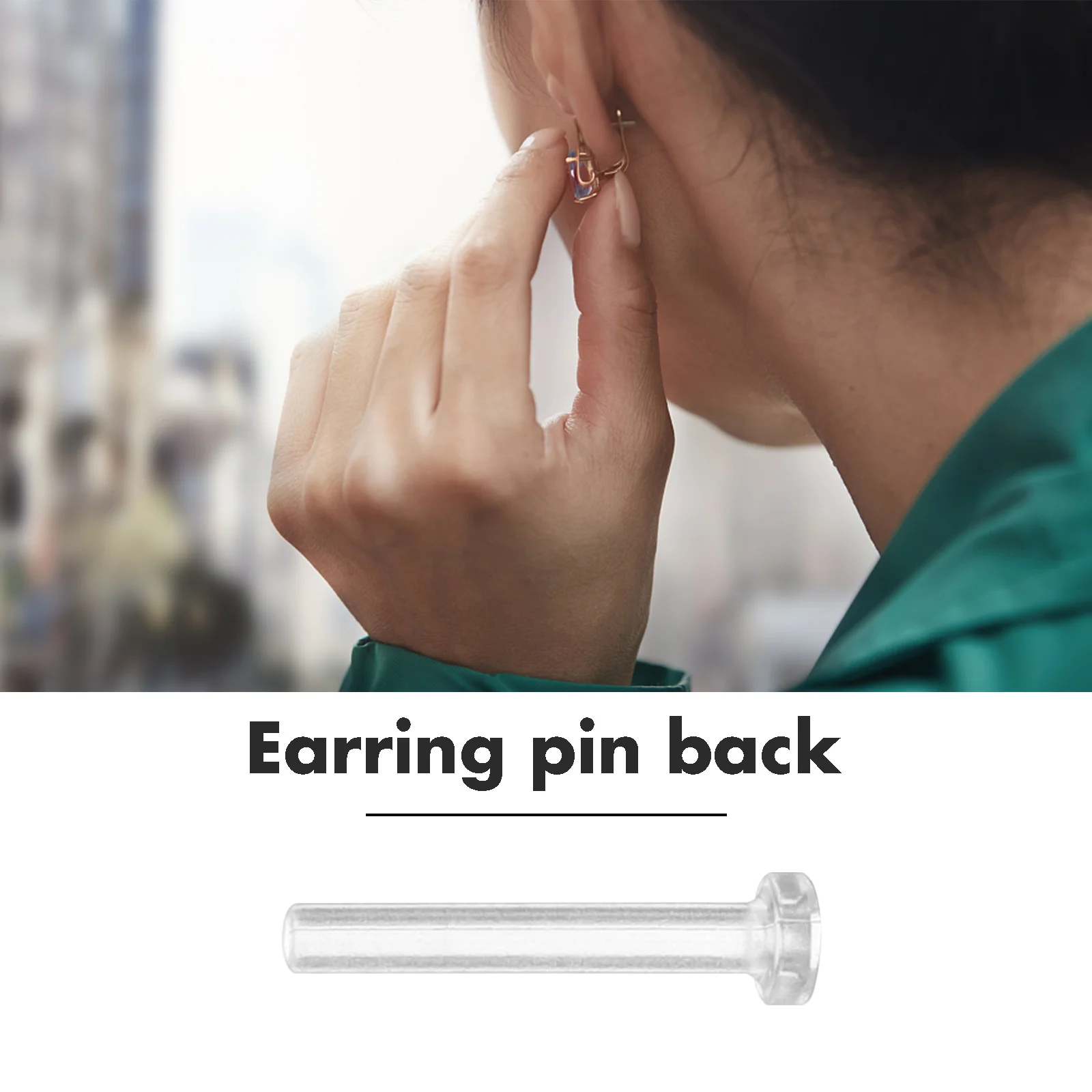 

50Pcs Ear Pin Sleeves Clear Earring Backs Anti-Allergic Plastic Stud Earring Backings Safe Skin Ear Ring Back Replacement