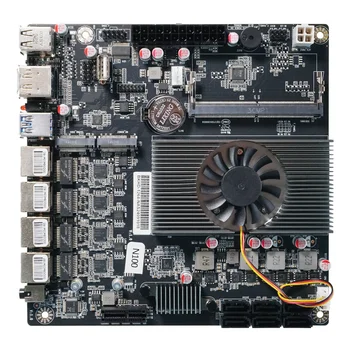 BKHD-Carte mère NAS N100 DDR5 avec bouclier d'e/s, 6 x SATA 3.0, 2.5G Nics Mini ITX, 17x17cm, 2 x M.2 pour serveur de stockage de routeur souple