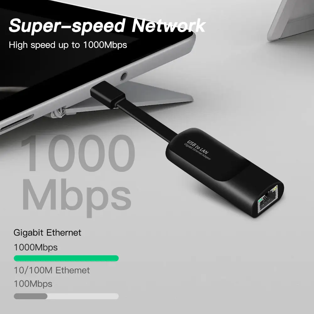 Сетевая карта USB 1000, 3,0 Мбит/с, USB Type C на Rj45