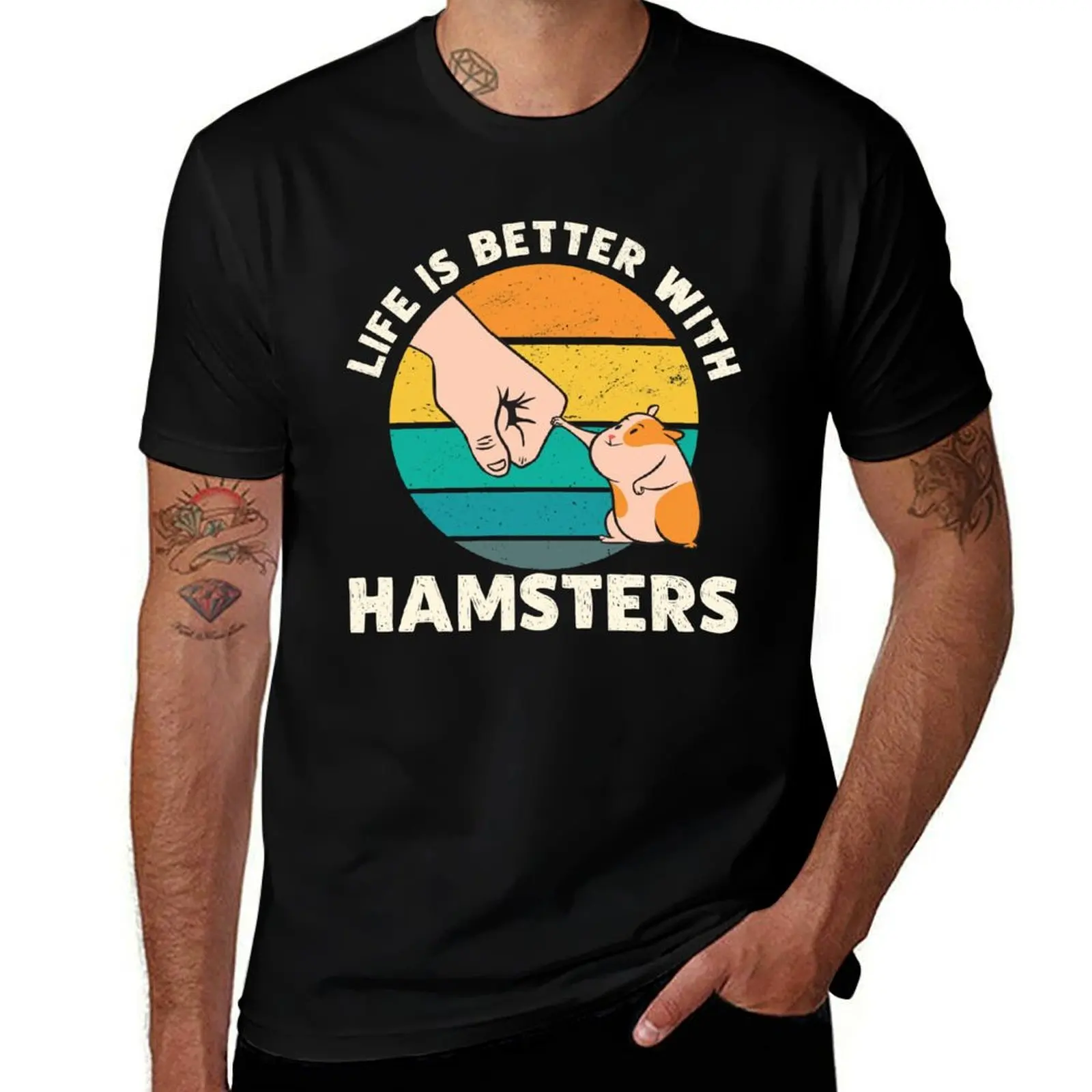 

Life is Better With Hamster Hamster Lover Hamster Owner T-Shirt t shirt personalised men t shirt cotton 100% T-shirt