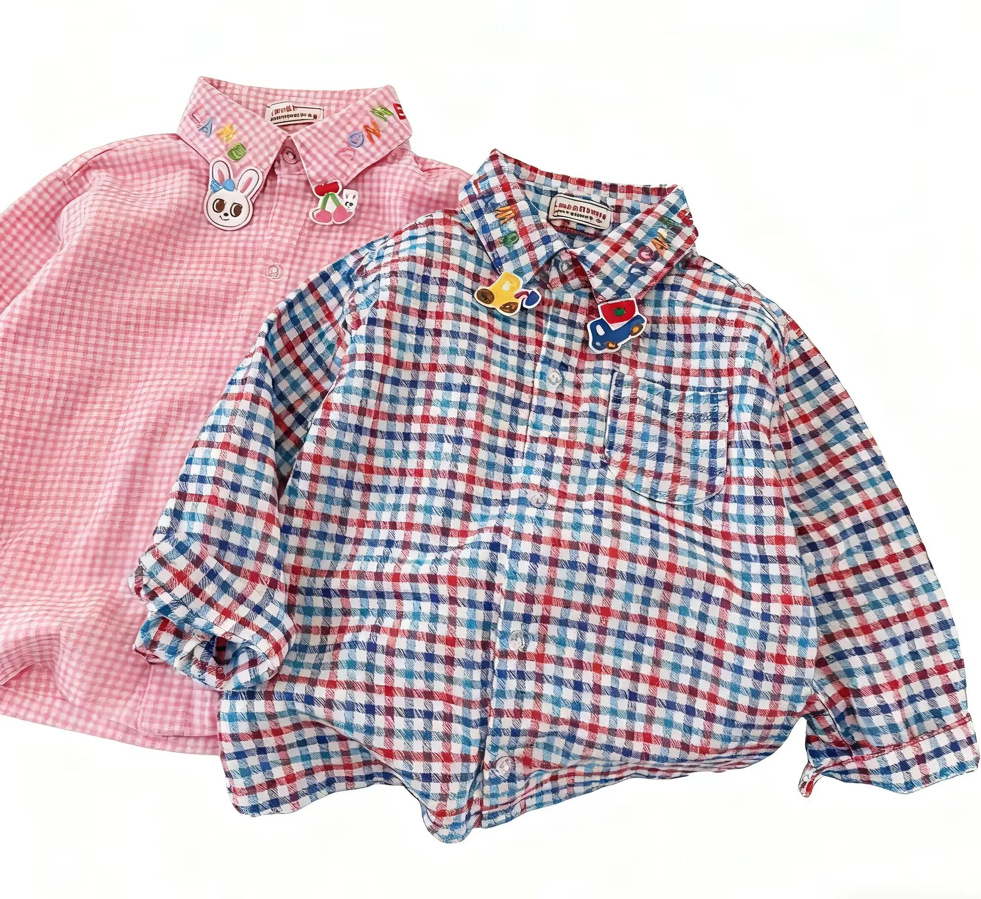 

New Fall Kids Plaid Long Sleeve Brushed Shirts Cotton Layering Winter Undershirt for Boys Girls Comfortable & Breathable Blouse