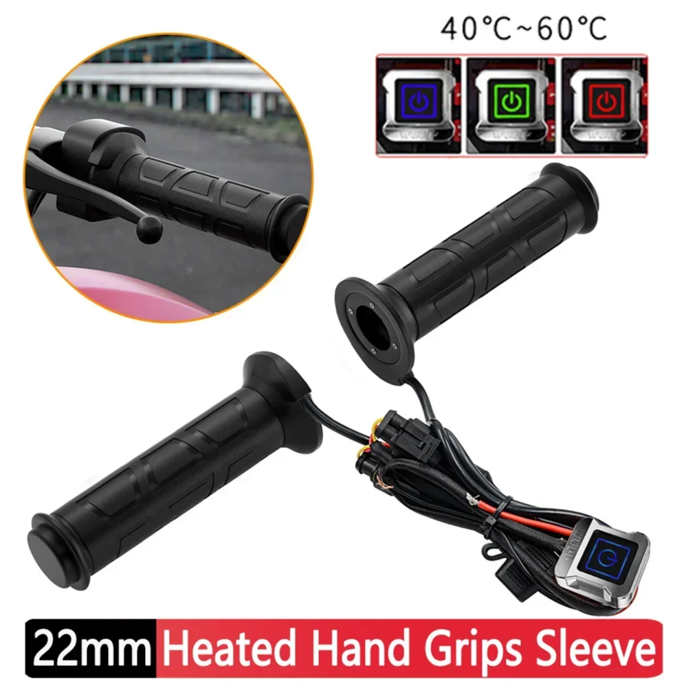 

Motorcycle Hand Heated Grips Motorbike ATV Scooter Electric Molded Grips 22mm 7/8" Handlebar Hand Warmer 12V Hot Grip Handle