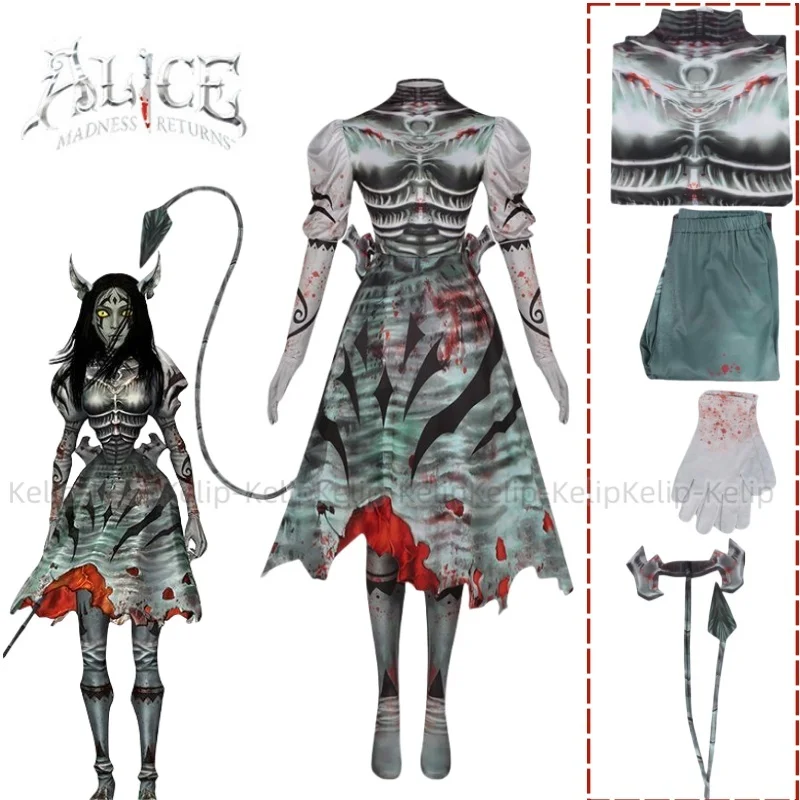 

Anime Alice Madness Returns Maid Apron Liddell Game Madness Returns Alice Cosplay Costume Kelip Women Girls Halloween Christmas