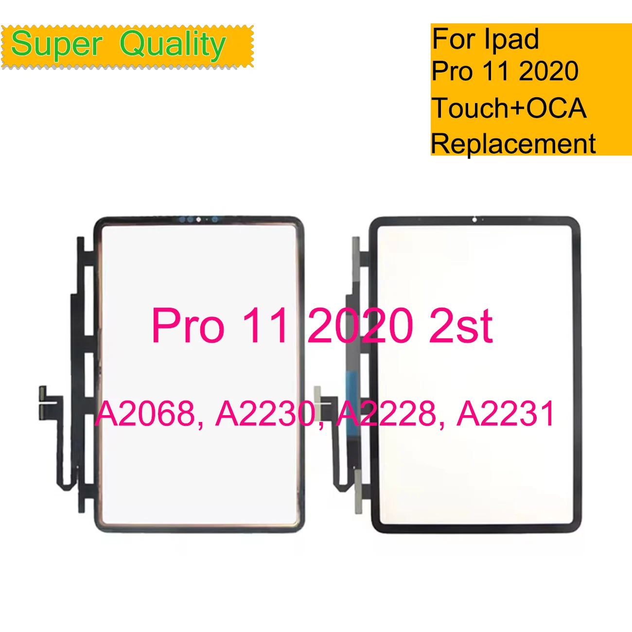 10Pcs/Lot For iPad Pro 11 2020 2nd A2068 A2230 Touch Screen Digitizer Panel Sensor For Ipad Pro 11 2st Front Glass With OCA