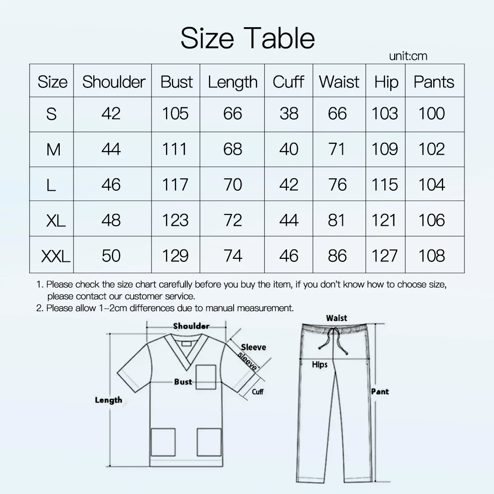 Lavável multicolorido anti rugas workwear hospital uniforme cirúrgico enfermeira esfrega conjunto feminino masculino acessórios de roupas de trabalho médico