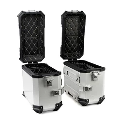 Motorcycle Side Box, Motorbike Side Saddle Bags, mala de bagagem, alforjes de armazenamento Tronco, Key Lock, Aluminum Toolbox, Edge Boxes, 38L