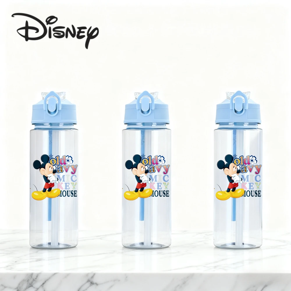 Novo disney minnie mouse bonito dos desenhos animados copo de palha meninas crianças estudantes resistente a gota novo verão vidro de água bonito