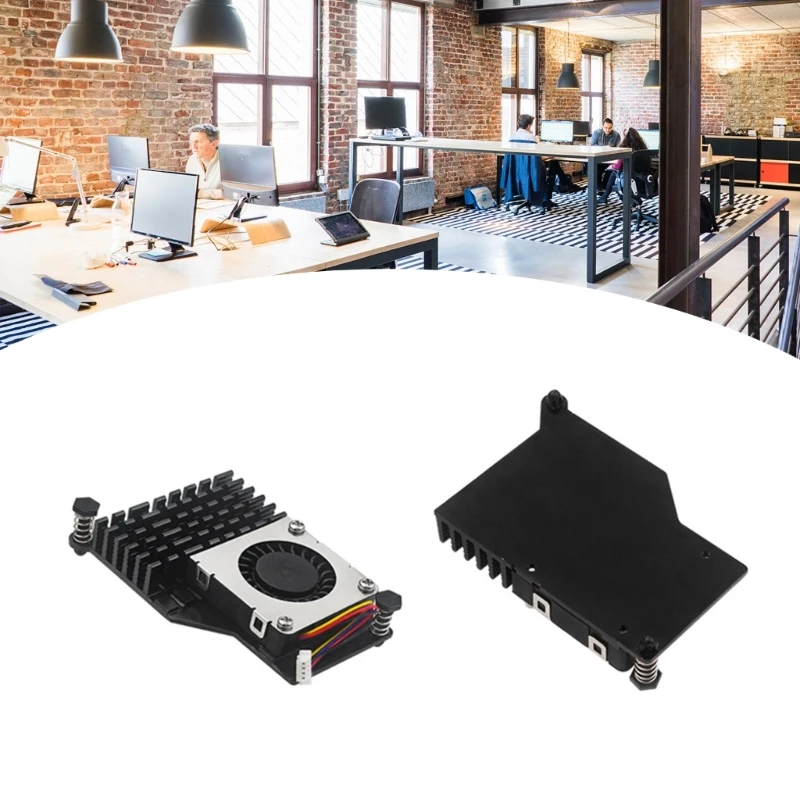 Aluminium-Aktivkühler, Lamellen-Kühlkörper, geschwindigkeitsverstellbar, PWN-Lüfter, Kühlkörper, Kühler für RPi