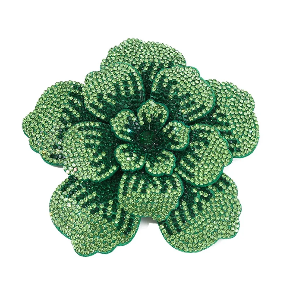 Three-dimensional Camellia Rhinestone Flower Patches