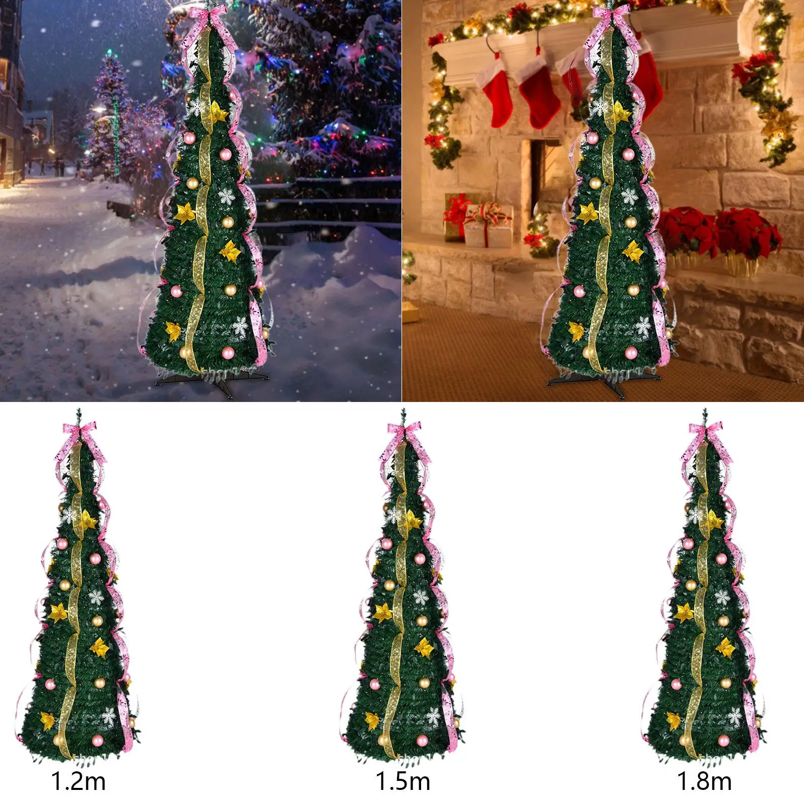 Árboles navideños para tirar hacia arriba, árbol lápiz con cinta para decorar apartamentos de invierno