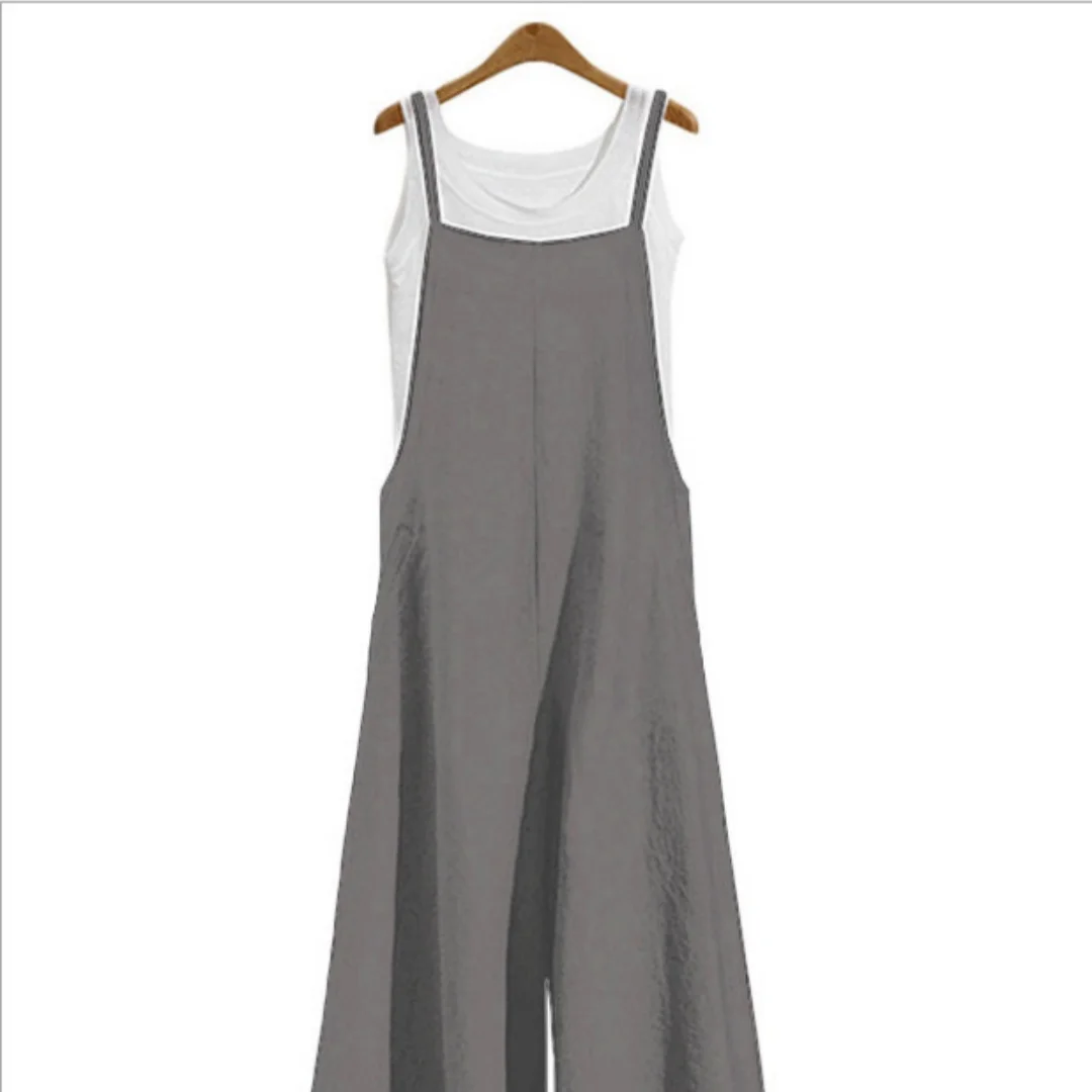 

2025 new Oversized Women Loose Overalls Summer Fashion Female Sleeveless Wide Leg Pant Suits S-3XL