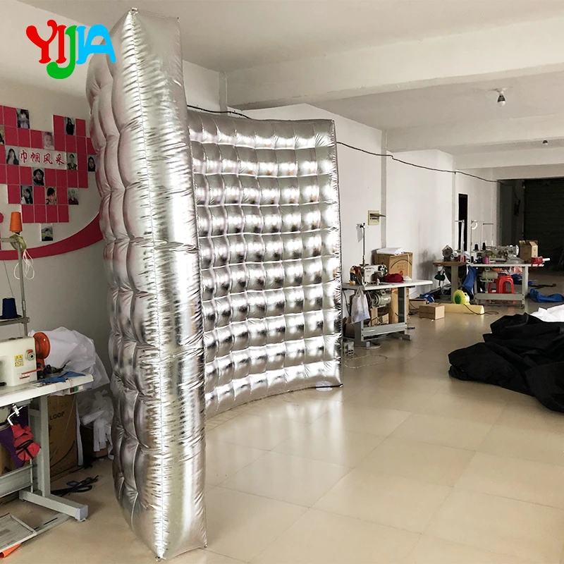 Poland Warehouse Stock 3m Golden/Silver Inflatable Photo Booth Wall Gold Silver Fotobudka 360  For Party Wedding Events Rental