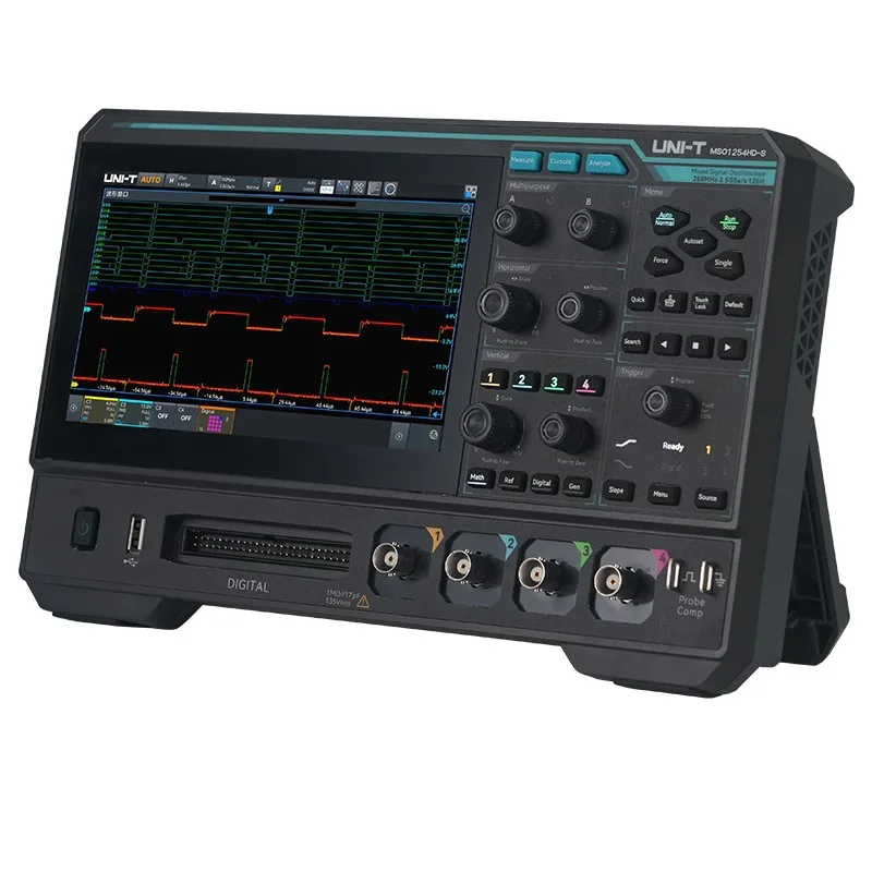 MSO1254HD-S 250MHz 4CH 12-Bit Mixed Signal Oscilloscope 2.5GSa/s High Resolution MSO  Signal Generator Touch Screen
