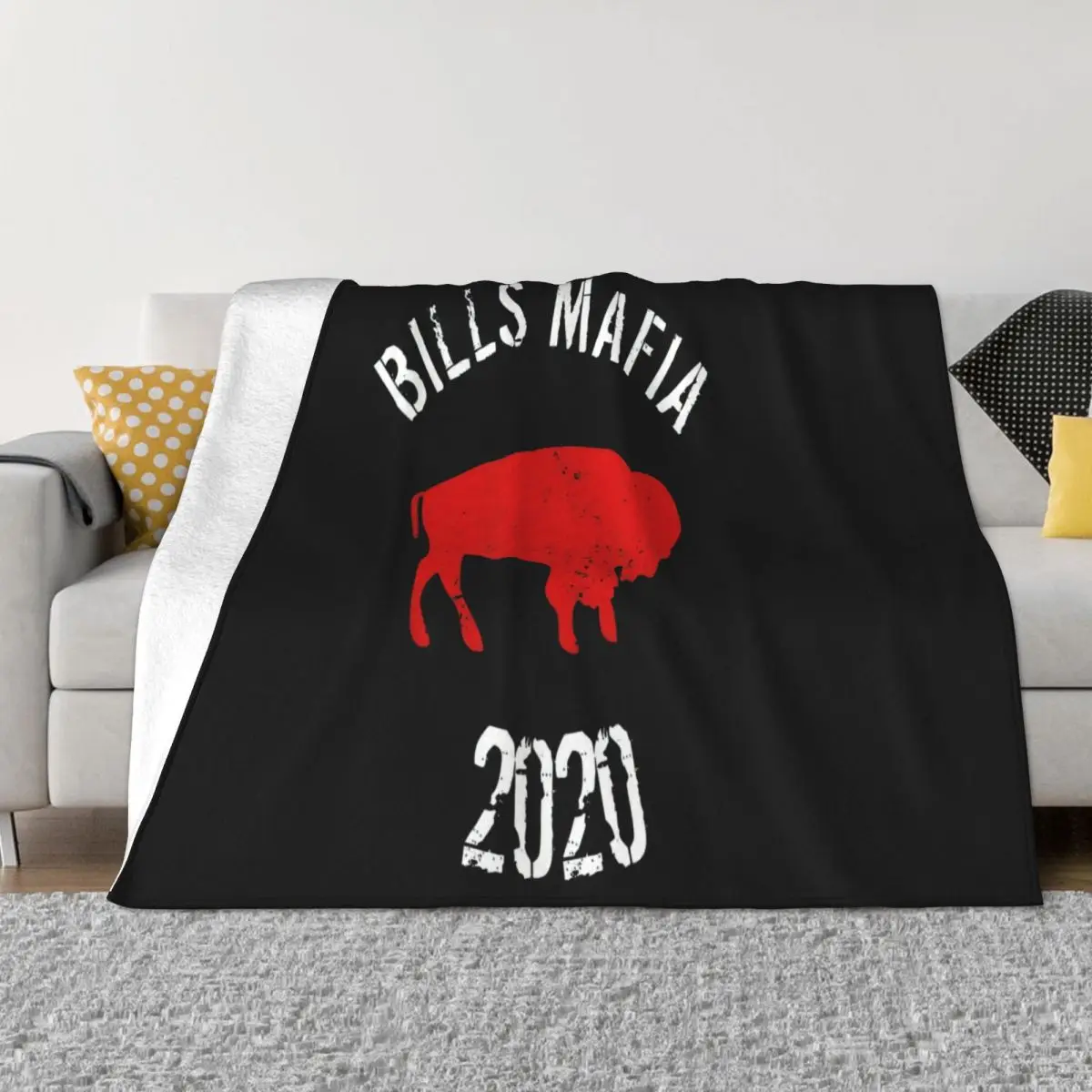 Bills Mafia 2020 Buffalo Mens Us Gift Hot Sale Animal Promotion Hip Hop Stylish Natural Text Throw Blanket