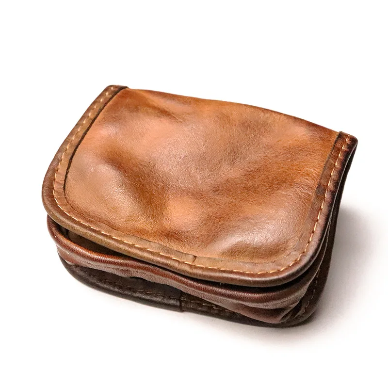 Portfele męskie z prawdziwej skóry Kieszeń na monety Zamek błyskawiczny Prawdziwy męski portfel skórzany z monetą Wysokiej jakości męska portmonetka Retro Cartera Short — zdjęcie 7