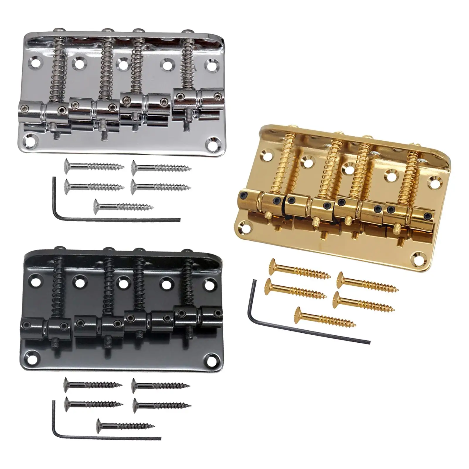 Sostituzione in metallo per cordiera per basso a 4 corde da 80 mm regolabile per chitarra