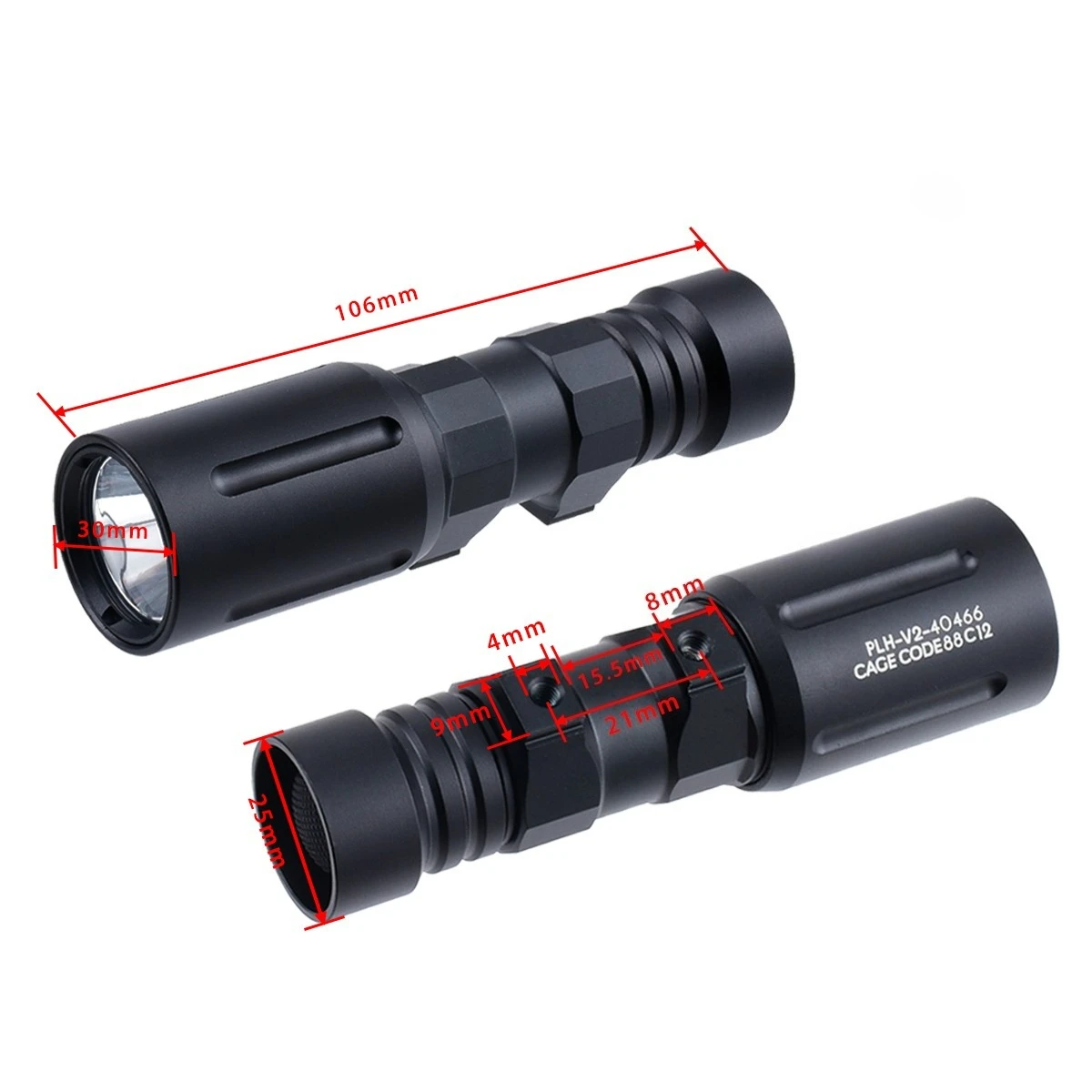 Taktische Taschenlampe PLH-V2 Weiße LED-Taschenlampe Scout Light Hohe Lumenleistung für die Jagd mit Original-Vollmarkierung – Detail 7