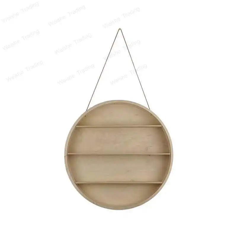 

Wall Hanging Background Wall Decoration Toy Sorting Circular Hanging Wooden Shelf Wall Multi-layer Storage Rack