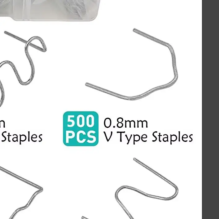 600Pcs Hot Staple Kit With 4 Welding Tips And 10 Mesh Sheets For Car Bumper Plastic Repair Body Fixing Tool Set