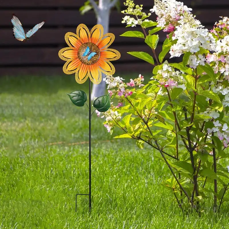 

Wind Spinners Outdoor High Quality New Sunflower Windmill Wind Spinner Garden Patio Inserts Wind Sculptures Garden Decor