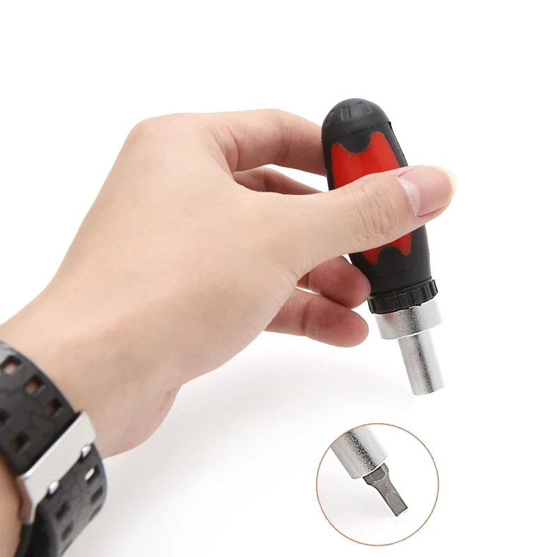 ไขควงประแจวงล้อ Ratchet Handle Screw Driver เหล็กคาร์บอน 6.35 มม. Drop Shipping