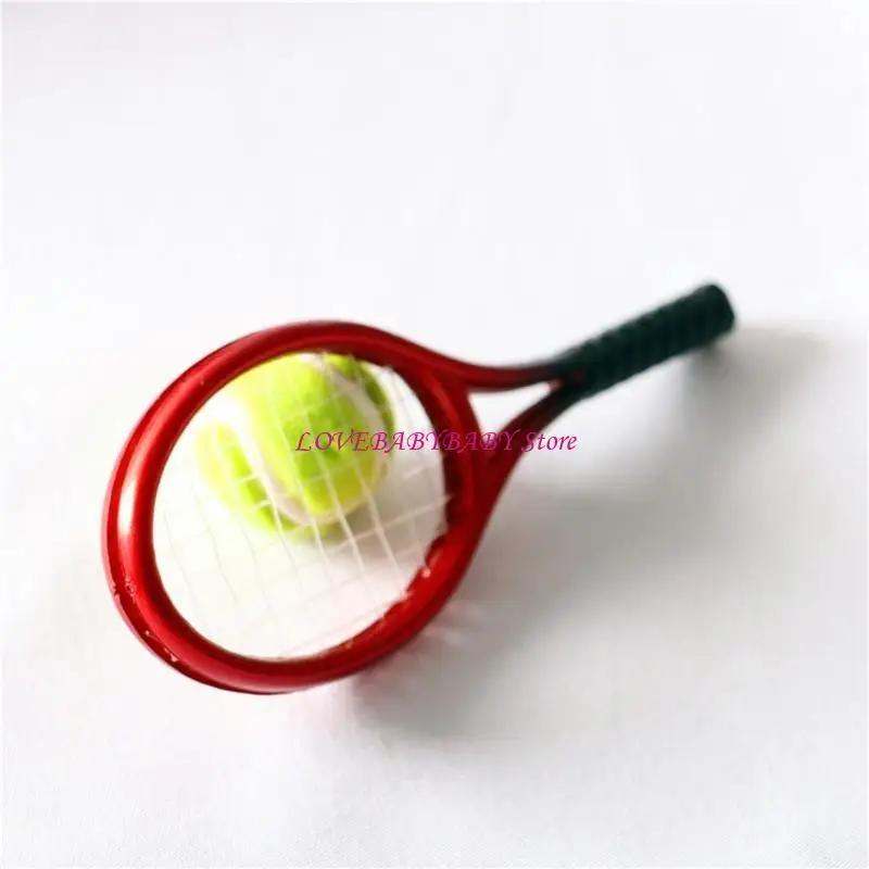 

Baby Doll House Tennis Model Set Mini Моделирование спортивных товаров миниатюрные реквизиты 4xbc
